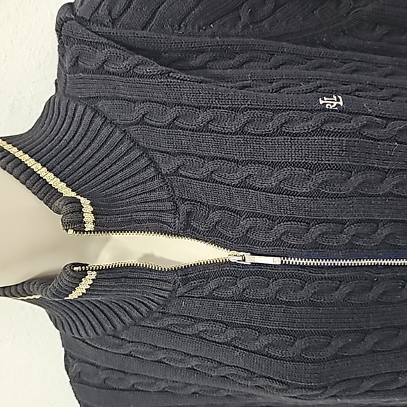 Ralph Lauren Striped Zip-up Jacket w/ Logo Hardware (Size: L) - Picture 2 of 13